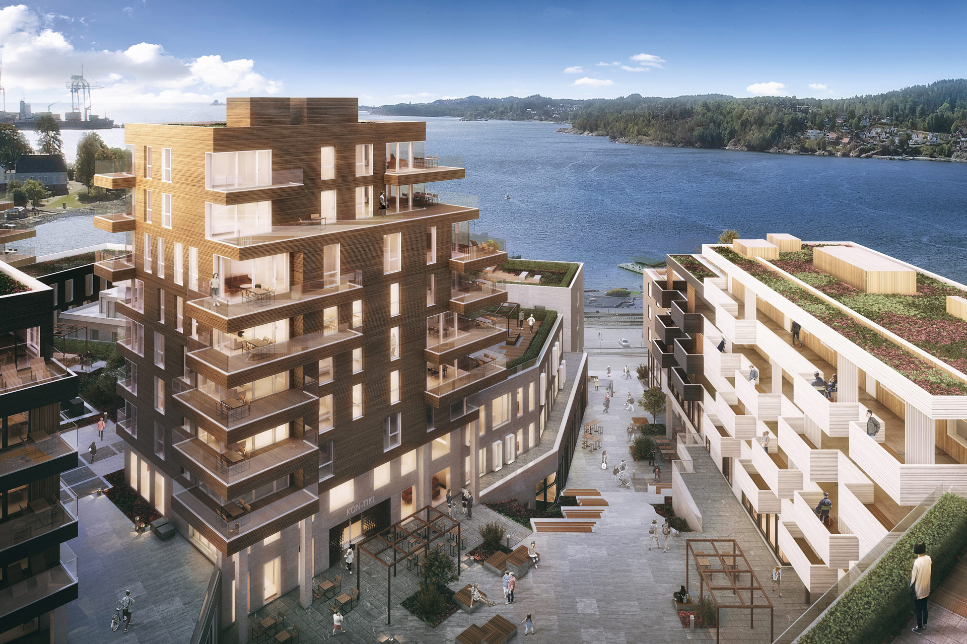 Grandkvartalet Larvik 4 illustrasjon DarkArkitekter