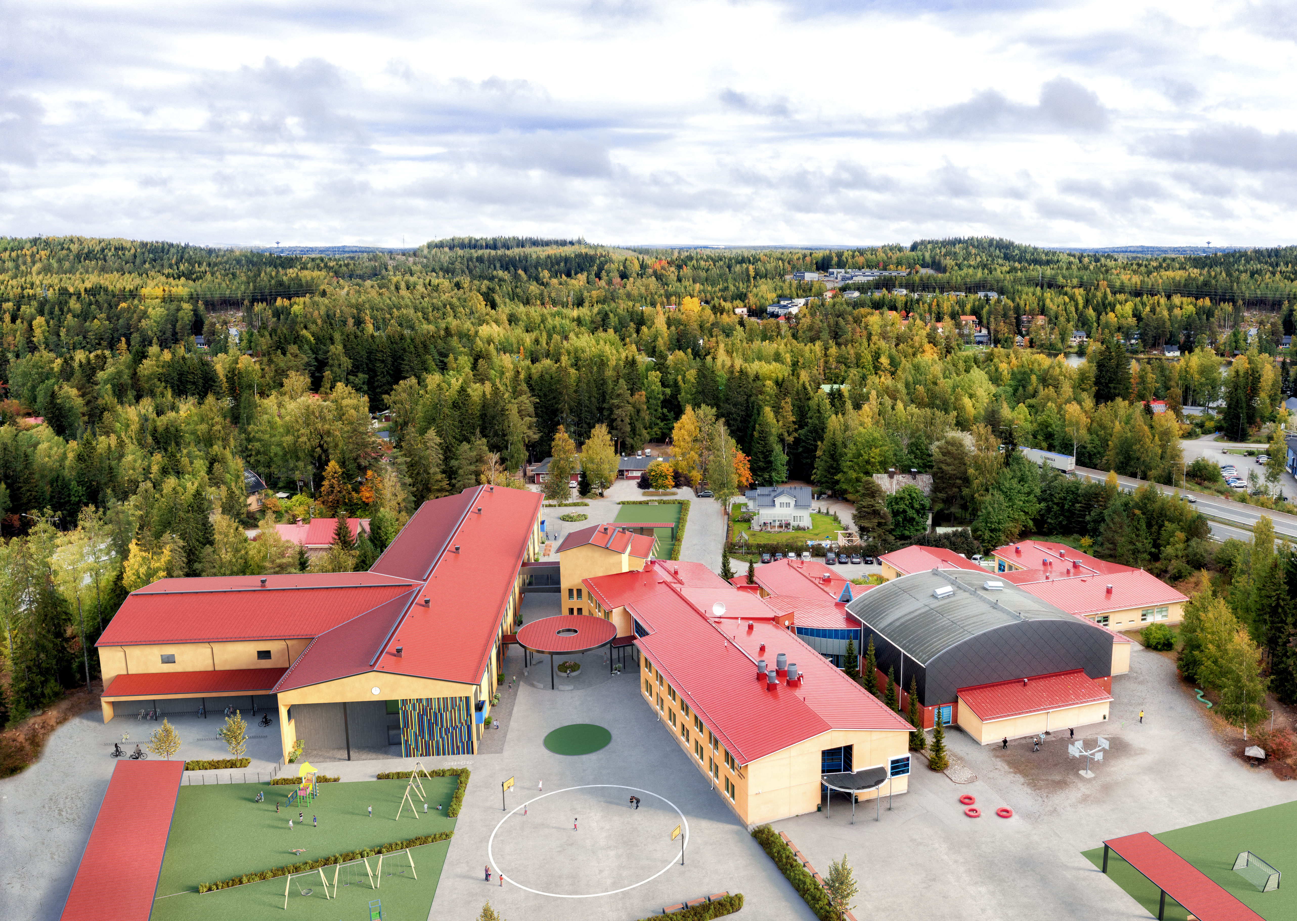 peab saaksjarvenkoulu exterior Aerial